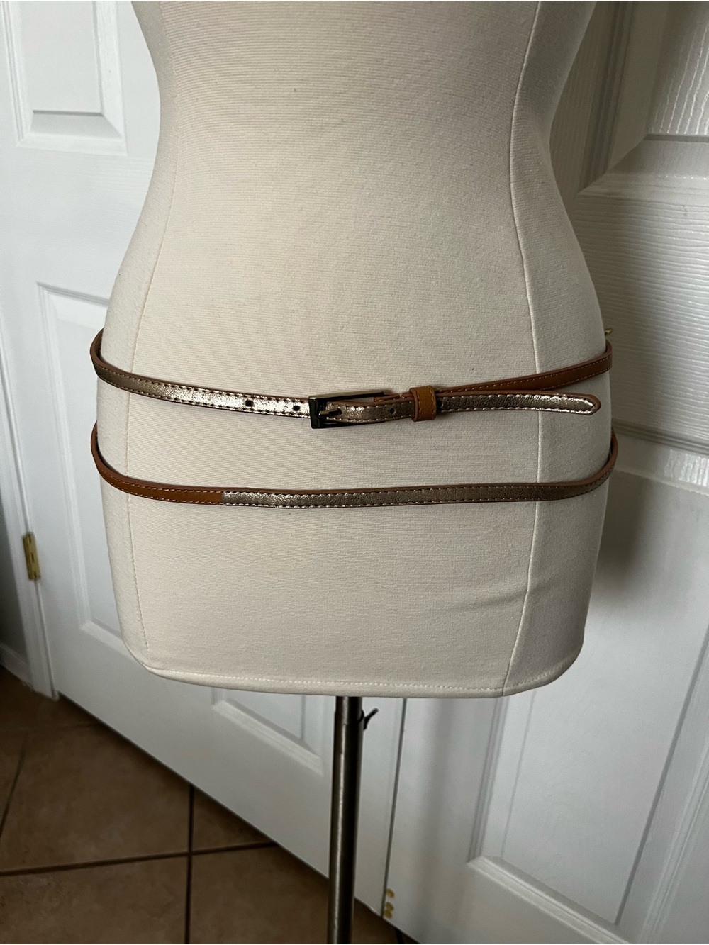 New York & Company Skinny Two-Toned Wrap Around Belt